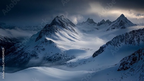 Majestic Winter Wonderland Snow-Capped Mountain Peaks