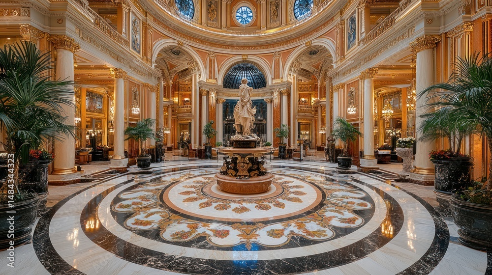 Obraz premium Grand hotel lobby, ornate interior