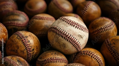 Retro Vintage Baseball Theme with Shallow Depth of Field