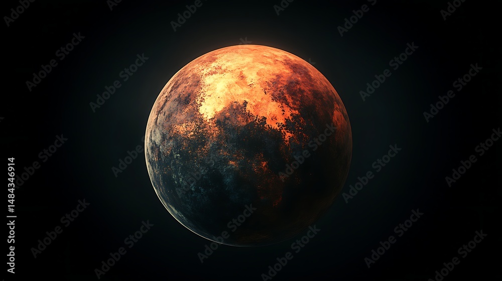 Fototapeta premium Fiery planet in space
