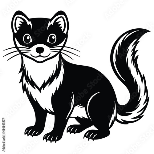 Pine Marten vector illustration white background