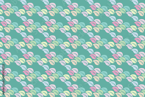 seamless floral cute leaf pattern, Leaves Pattern. abstract Background. Seamless, leaf pattern, Green leaf stems print. Vector drawing illustration. Nature ornament for textiles, fabric, wallpaper