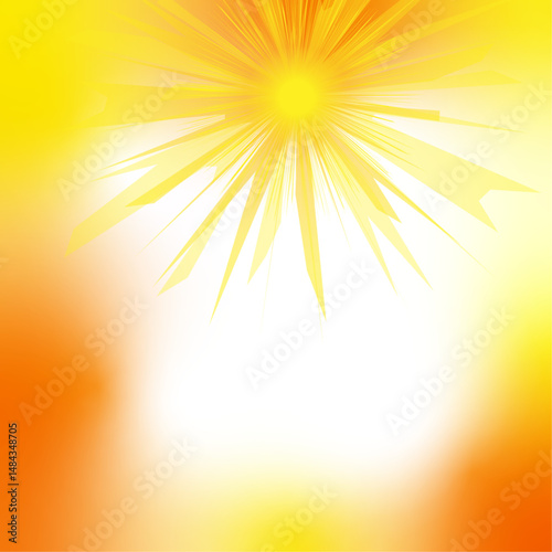 黄色の暑い真夏の太陽・熱中症の背景透過ベクターイラスト背景素材3

