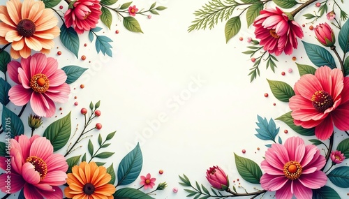 Wallpaper Mural Intricate floral design forming a cohesive layout, antique, repeat, seamless Torontodigital.ca