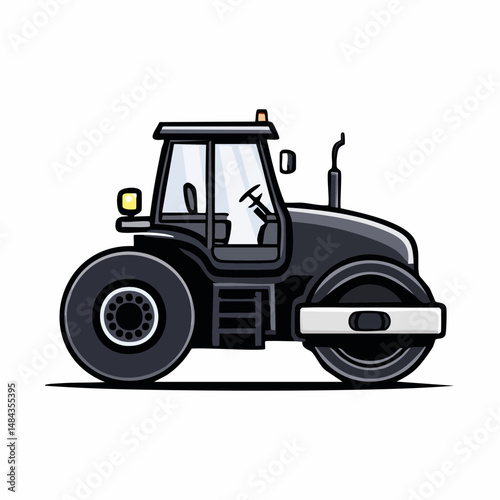 道路整備用ロードローラーのベクターアイコン