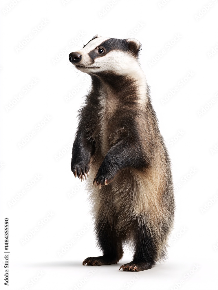 Fototapeta premium Adorable Standing Ferret Showcasing Unique Features and Playful Nature