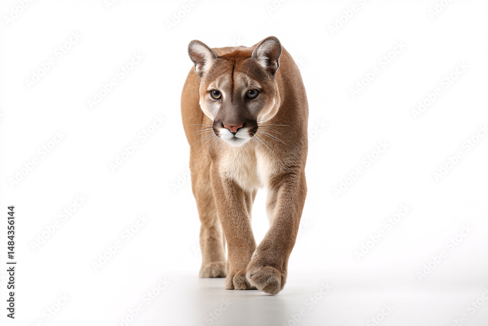 Obraz premium Elegant Mountain Lion Walking Forward