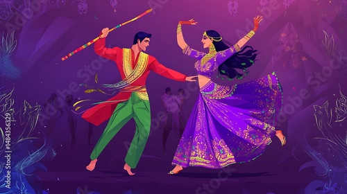 Couple's vibrant dance performance