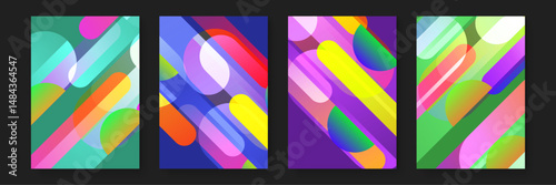 Four colorful geometric shapes (circle, square, triangle, hexagon) suitable for graphic design, education materials, and abstract backgrounds.