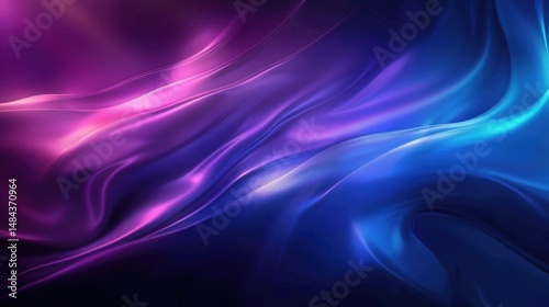 Wallpaper Mural Colorful abstract waves and particles with gradient of pink and blue hues. Background art of 3D rendering artwork with blue and pink wavy pattern. Digital art for dynamic and futuristic design. AIG51. Torontodigital.ca