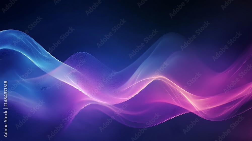 Naklejka premium Abstract flowing waves of vibrant purple and blue hues
