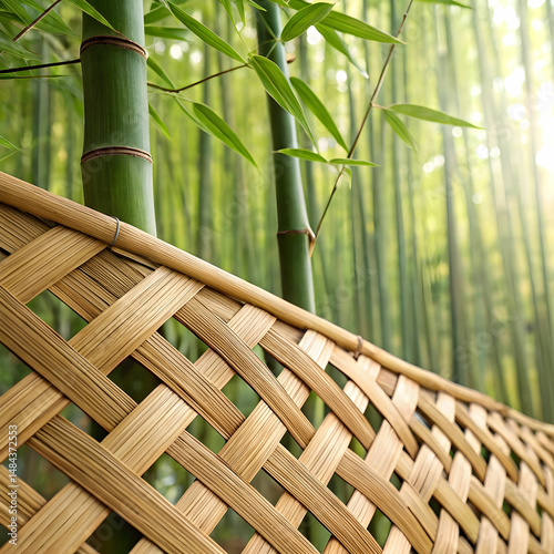 bamboo of handcraft weave texture natural wicker
