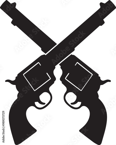 Crossed Revolvers Silhouette
