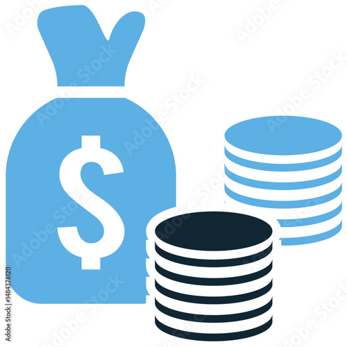 Accumulation finance icon vector for growing assets, long-term savings, and wealth building. Ideal for investment plan, fund management, and economic growth visuals.