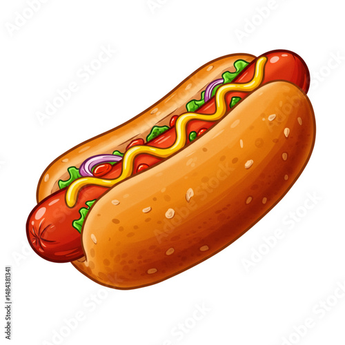 hot dog with mustard