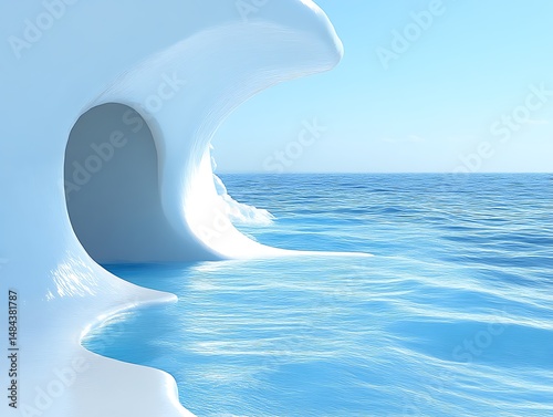 Ice Formation on Ocean Water Under Blue Sky