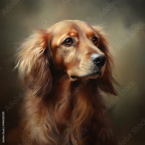 Wallpaper Mural Golden Retriever Portrait on a Textured Background. Torontodigital.ca