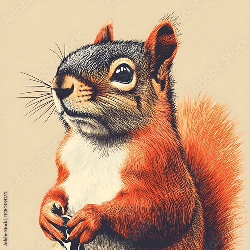 Illustration of an Orange Squirrel