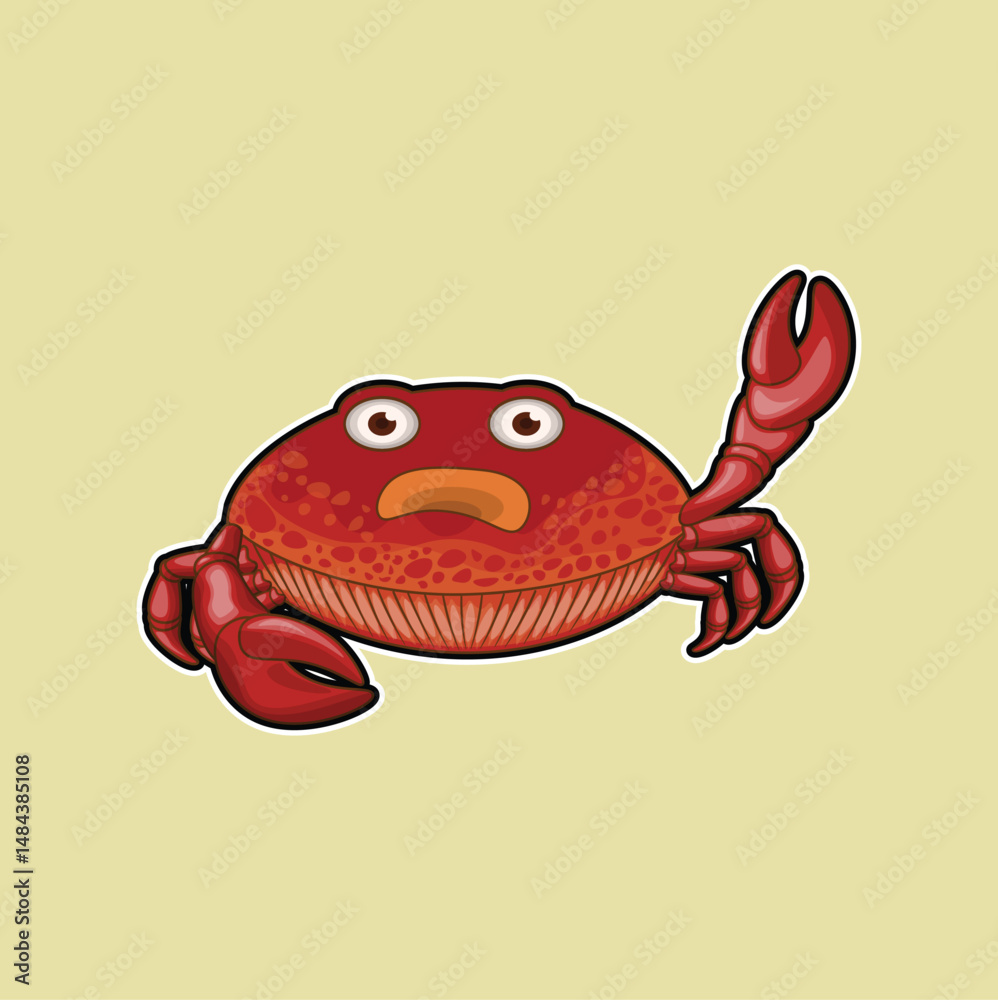 Obraz premium vector illustration of cute crab image