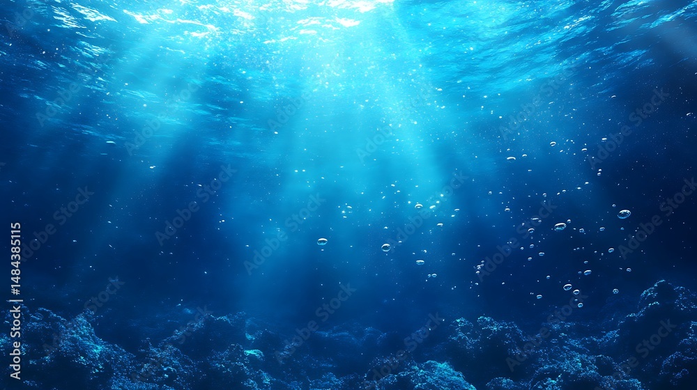 Fototapeta premium Ocean deep sunlight beams