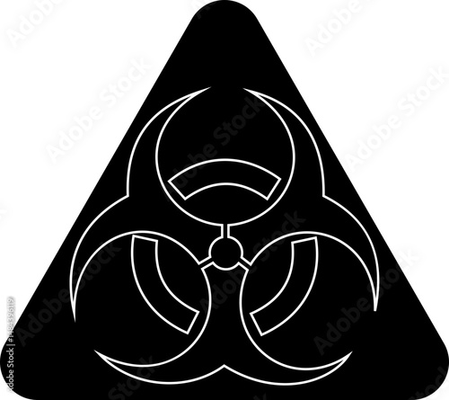 Biohazard biological warning sign or symbol flat icon for apps and websites a universal for toxic and hazardous materials in different shape logo, badge, sticker, label, with transparent background