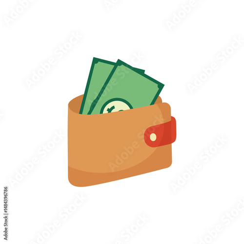 A Brown Leather Wallet with Money