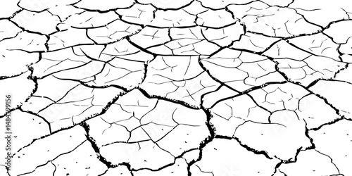  Abstract messy and distressed element for overlay.Grunge black and white crack texture background. 