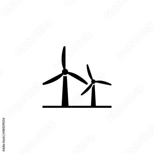 Wind power icon. Simple solid style. Mill, silhouette, farm, pictogram, wheel, power, technology, tower, power, energy alternative concept. Vector illustration isolated