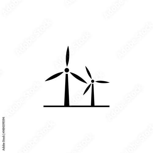 Wind power icon. Simple solid style. Mill, silhouette, farm, pictogram, wheel, power, technology, tower, power, energy alternative concept. Vector illustration isolated