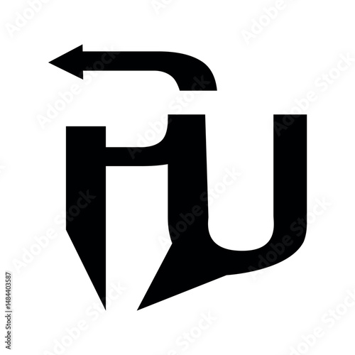 Pu letter logo vector template. Creative pu font logo.	