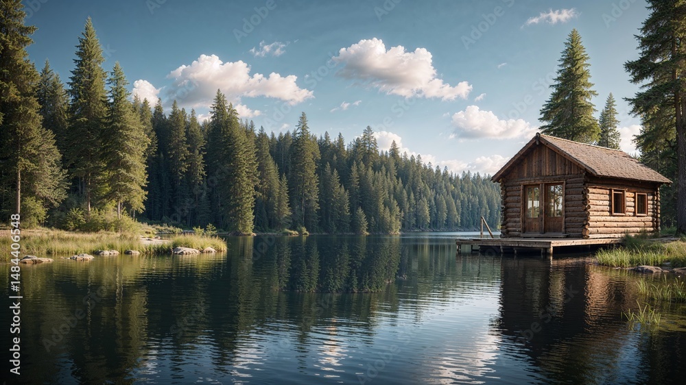 Fototapeta premium Solitude in Nature’s Embrace