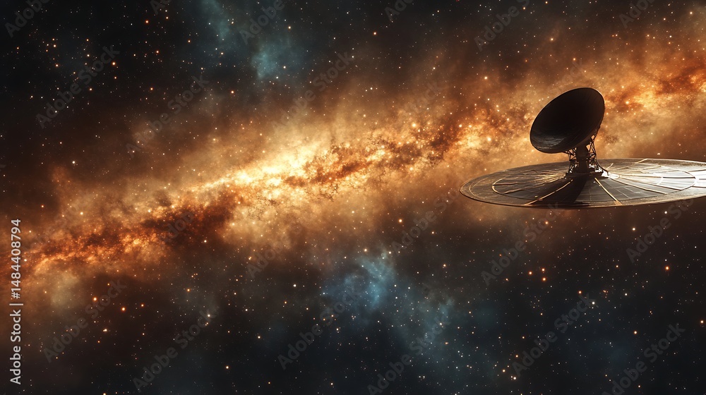Naklejka premium Space observatory in galaxy