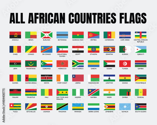 Free Download All African Country Flags with Names – Complete Collection of Africa Nations and Territories - GFXLoad