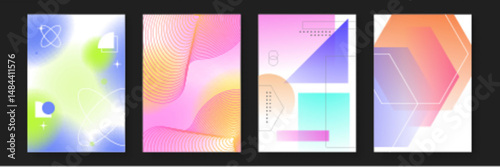 Four colorful abstract designs suitable for backgrounds, prints, digital art, and presentations with vibrant and striking visual aesthetics.