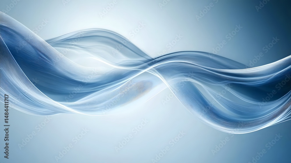 Fototapeta premium Exploring Tranquility: Abstract Blue Wave Backgrounds in Digital Art 