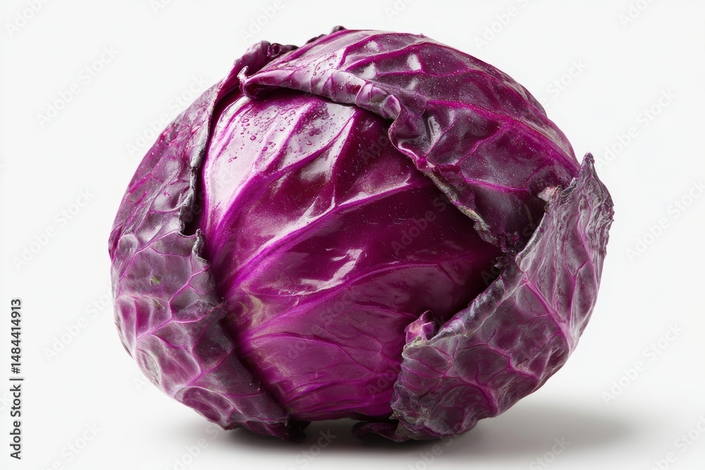 Obraz premium A close up of a red cabbage on a white background