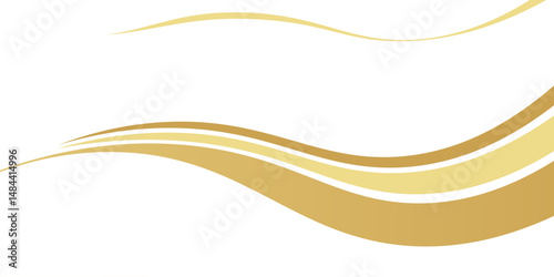 golden wave background. gold wave curve, gold wave corner afor element, gold line ribbon graphic, striped gold. eps 1o