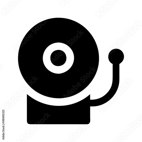 School bell alert symbol icon. Bell ringing signaling class start time.
