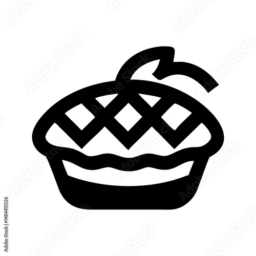Apple pie dessert icon. Pie slice representing cozy autumn treats.