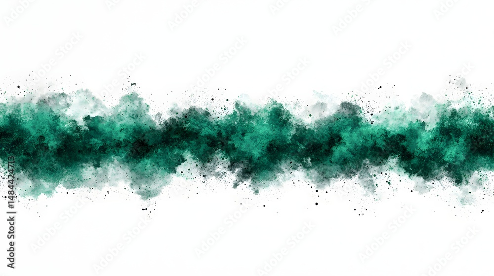 Obraz premium Abstract teal smoke and watercolor texture with artistic splashes and soft edges on white background