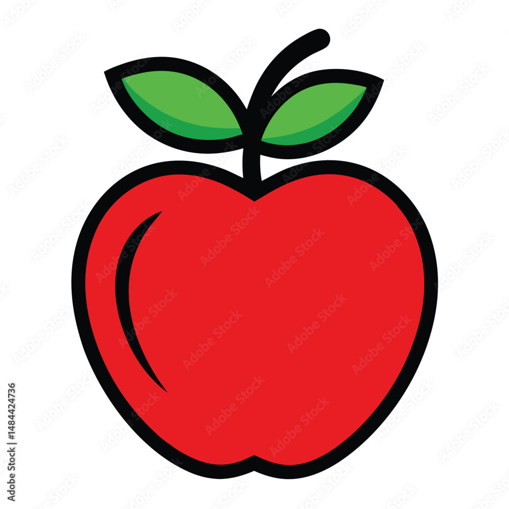 Fototapeta premium Apple vector icon on white background 