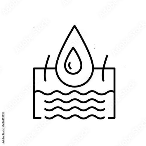 Water droplet falling onto surface creating ripples in liquid  