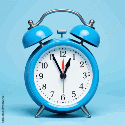 Blue Alarm Clock at Noon on Calm Sky