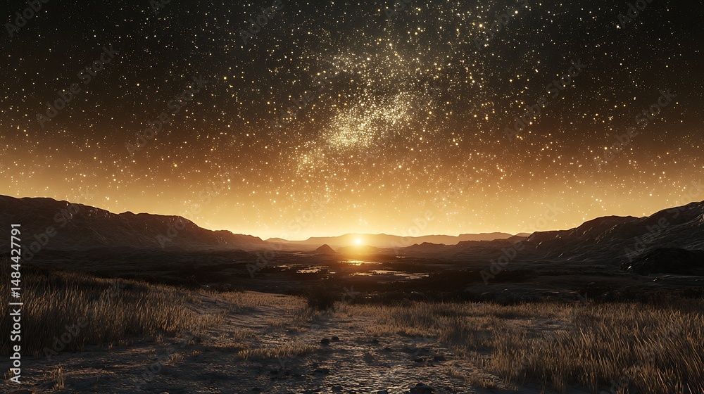 Fototapeta premium Sunrise over mountain valley