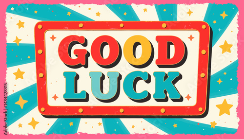 Wallpaper Mural Colorful Good Luck Sign with Stars and Sparkles Torontodigital.ca