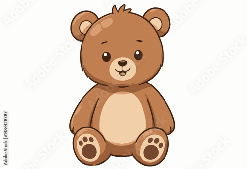 Cute Brown Teddy Bear Sitting Smiling Warmth Comfort