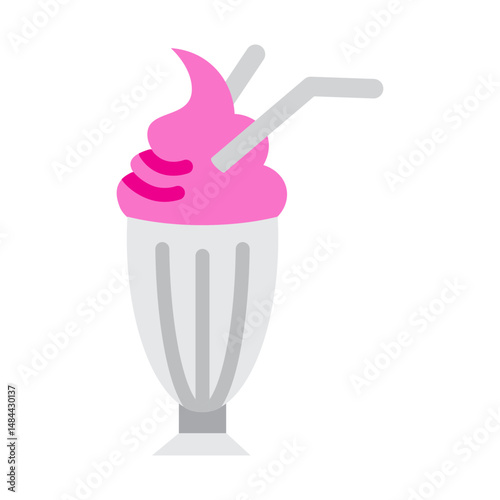 Icecream shake Vector Flat Icon Design