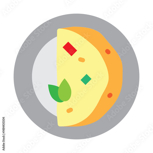 Omelet Vector Flat Icon Design
