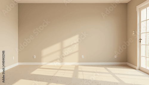 Minimalist Room with Sunlight and Bare Walls