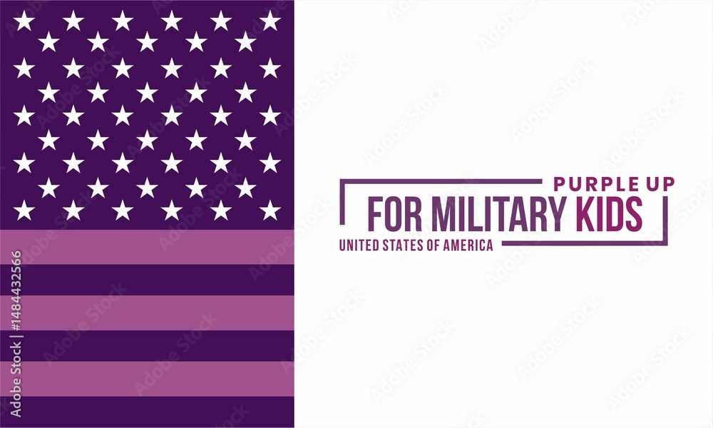 Purple Up for Military Kids .Honoring Brave Children of Service Members , vektor ilustration Purple Up for Military Kids .Honoring Brave Children of Service Members , vektor ilustration